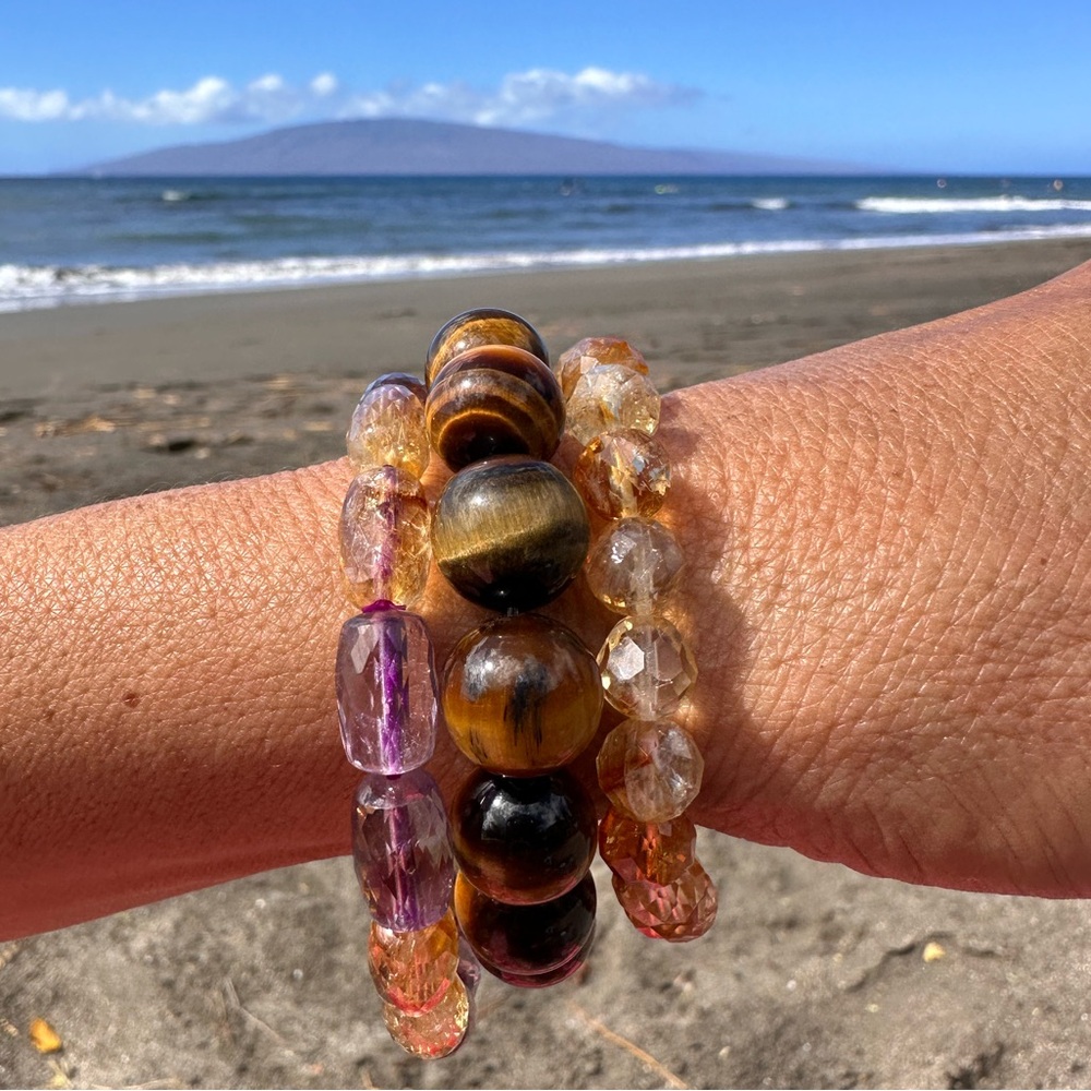 279A. Fine Ametrine GemStone BUCKET shape Bracelet - Picture 3 of 7